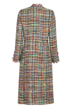 Claire Coat in Green/Multi Tweed