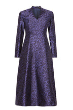 Emilia Dress in Purple/Navy Jacquard Flower