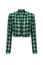 Hermione Jacket in Green/Black Diamond