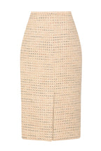 Longer Length Penelope Skirt in Camel Tweed
