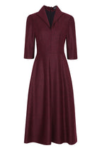 Naomi Dress in Burgundy Donegal Tweed