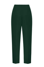 Phoebe Trousers in Bottle Green Wool Faille