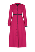 Sienna Coat in Magenta Wool Faille