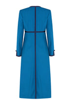 Sienna Coat in Petrol Wool Faille