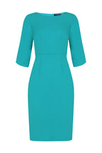 Angela Dress in Topaz Wool Faille