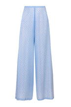 Camille Trousers in Sky/Multi Spot Silk Chiffon