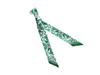 Banderole - Silk Ribbon Scarf - Delft Emerald/White