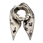 Hound Dog Silk Scarf - Browns