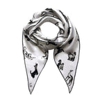 Hound Dog Silk Scarf - Black/White
