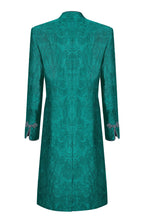 Peacock Dress Coat in Winter Brocade with Cord Trim and Frogging - Vicky (Longer Length)