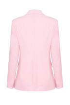 Pale Pink Wool Faille Double Breasted Blazer Jacket - Imogen