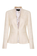 Ivory Plain Raw Silk Jacket - Diana