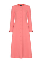 Sienna Coat in Watermelon Double Wool Crepe