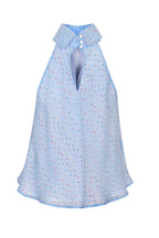 Stephie Top in Sky/Multi Spot Chiffon