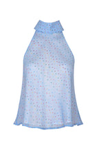 Stephie Top in Sky/Multi Spot Chiffon