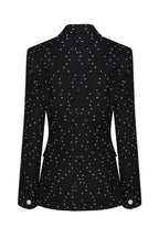 Tweed Jacket in Black Tweed with White Dots - Imogen