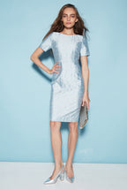Sky Dress in Silk Slub Stripe - Angie