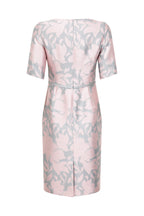 Silk Floral Jacquard Dress with Sleeves - Angie