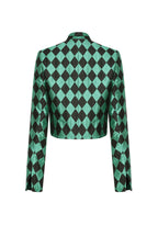 Hermione Jacket in Green/Black Diamond