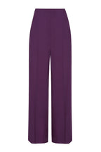 Paloma Trousers in Aubergine Wool Faille
