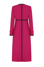 Sienna Coat in Magenta Wool Faille