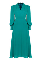 Sofia Dress in Mallard Green Silk