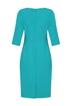 Angela Dress in Topaz Wool Faille