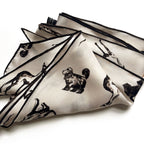 Hound Dog Silk Scarf - Browns