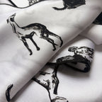 Hound Dog Silk Scarf - Black/White