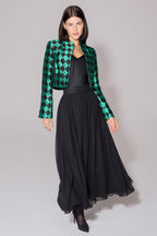 Hermione Jacket in Green/Black Diamond