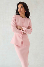 Ginette Jacket in Ballet Pink Double Wool Crepe