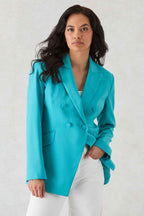 Imogen Jacket in Topaz Wool Faille