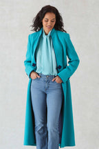 Vanessa Coat in Topaz Double Wool Crepe