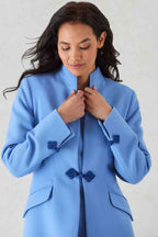 Vanessa Coat in China Blue Double Wool Crepe