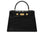 A large black, ‘croc’ print Italian calf leather handbag with top handle, detachable strap and gold plated hardware.