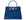 A large cobalt blue ‘croc’ print Italian calf leather handbag with top handle, detachable strap and gold plated hardware