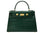 A large dark green ‘croc’ print Italian calf leather handbag with top handle, detachable strap and gold plated hardware
