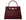 A large wine ‘croc’ print Italian calf leather handbag with top handle, detachable strap and gold plated hardware with magnetic fastening.
