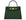 A large dark green pebble print Italian calf leather handbag with top handle, detachable strap and gold plated hardware