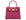 A bright pink, medium-sized, grainy print Italian calf leather handbag with gold-plated hardware, detachable strap and a top handle.