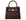 Medium chocolate brown Italian leather handbag with gold hardware, a top handle and a detachable strap on a white background