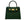 A dark green, medium-sized Italian leather handbag with a pebble print and gold plated hardware, featuring a top handle and a detachable shoulder strap.