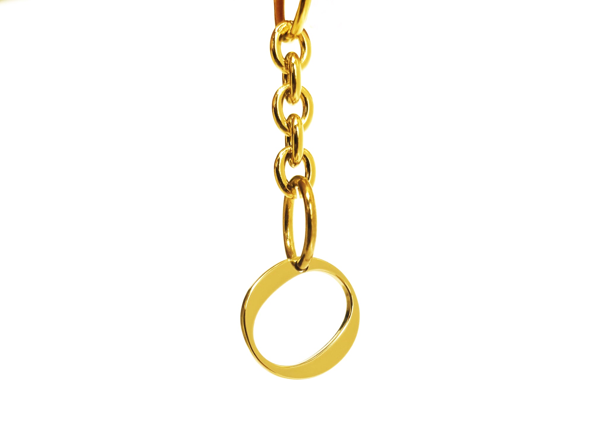 Initial Charm with Logo Oval Clip