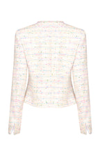 Short Tweed Edge-to-Edge Jacket in Pastel Colours - Gina