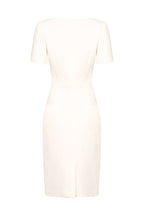 Wool Faille Dress in Ivory - Angie