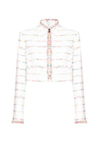 Ivory/Multi Tweed Short Jacket - Hermione