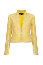 Fitted Edge-to-Edge Yellow Slub Stripe Summer Jacket - Margo