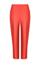 Scarlet Red Sateen Trousers - Phoebe