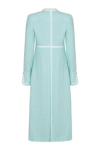 Sienna Coat in Aqua Tweed