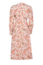 Sofia Dress in Coral Florentine Printed Silk